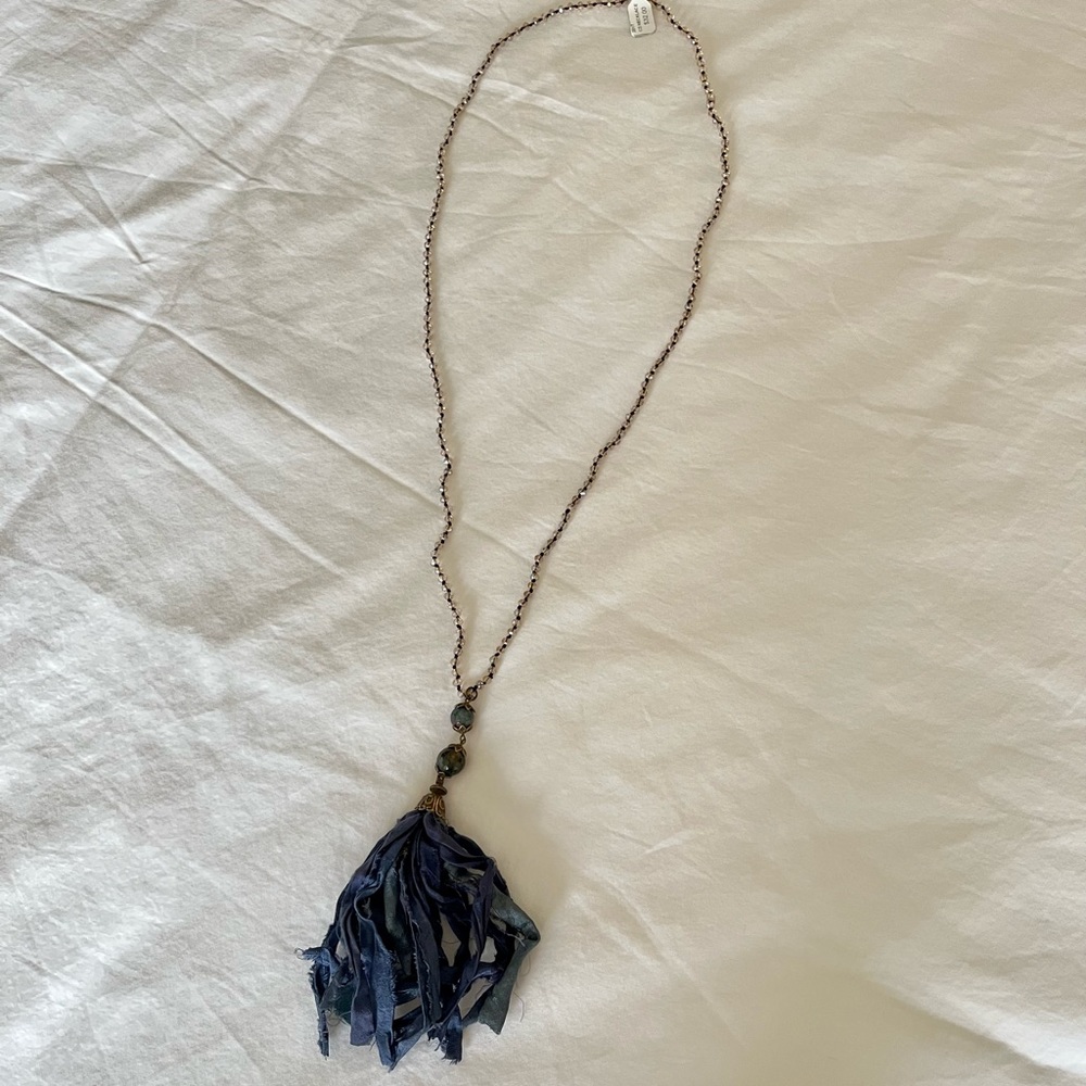 Long Beaded Necklace with Tassel